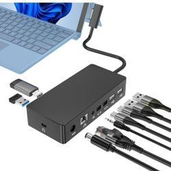 Surface Dock,Surface Pro Docking Station with 90W Power Supply,Ethernet,Mini DP*2,USB 3.0 * 4,Audio for Surface Pro 9/8/X/7/6/5/4/3, Surface Laptop