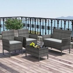 4-Piece Wicker Patio Furniture Set
