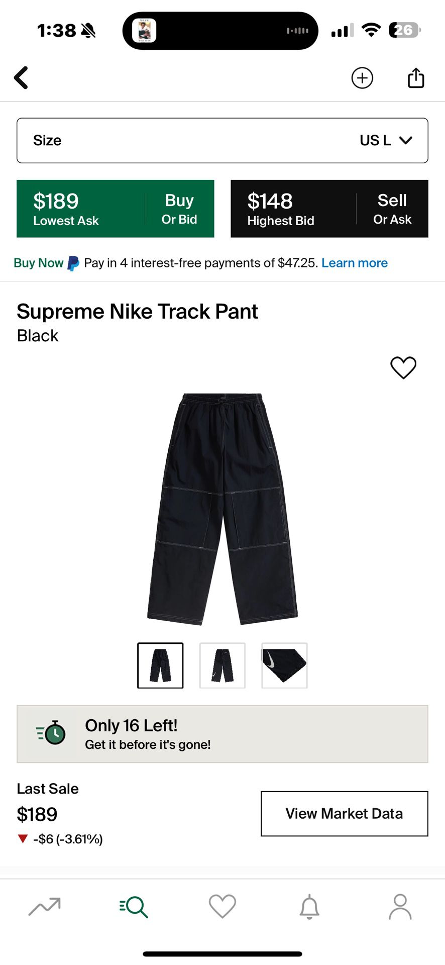 Supreme Nike Track Pants Size Large 