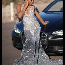 Silver Prom Dress