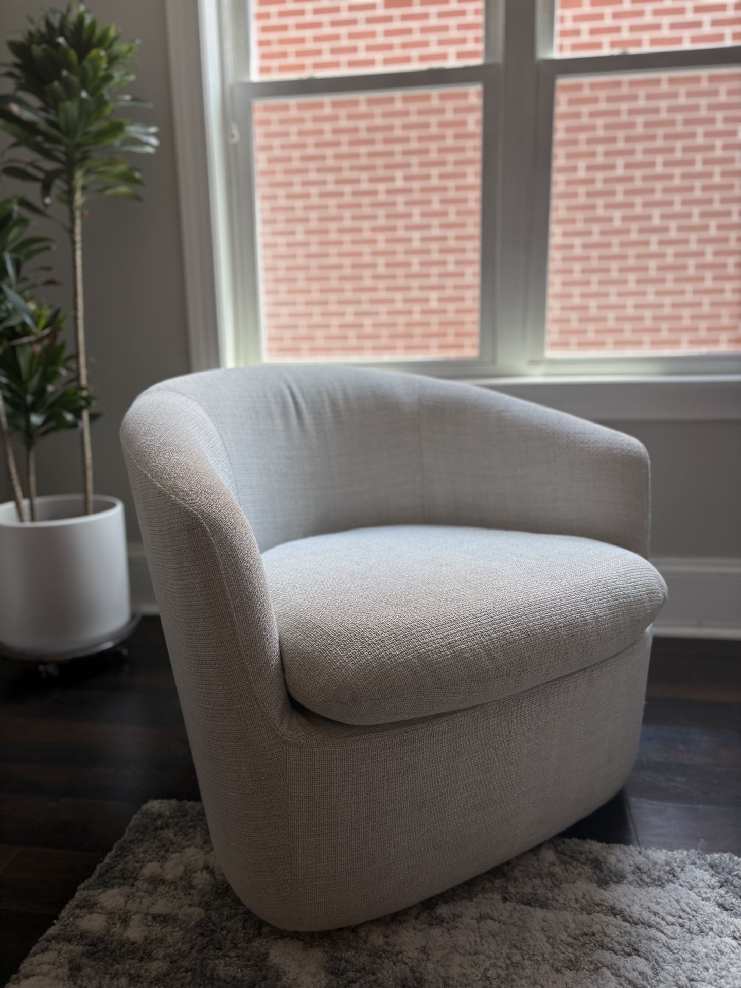 Round Swivel Chair - Article, Troy 32.5” Wicklow Grey