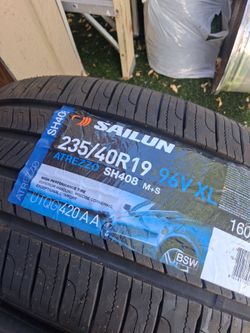 2 new tires 235/40/19 Sailun
