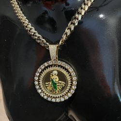 14 Kt Semi Fine (yes It Is Real) Necklace With St. Jude Pendant…NEW