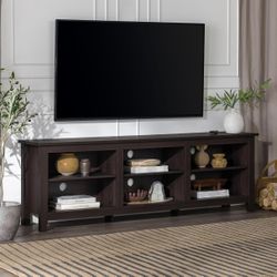 Walker Edison Wren Classic 6 Cubby TV Stand for TVs up to 80 Inches, 70 Inch, Espresso