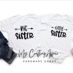 Big Sister Shirt & Little Sister Shirt For Baby Announcements 