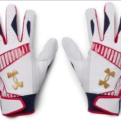 NEW Under Armour Yard 9 Stars Stripes Red White Gold Baseball Gloves Size Medium
