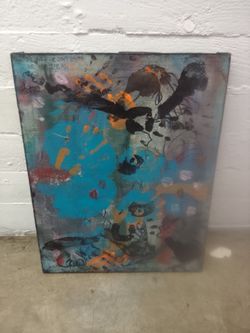 Abstract Mixed Media Painting on Canvas