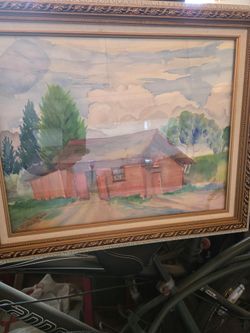 Framed watercolor picture