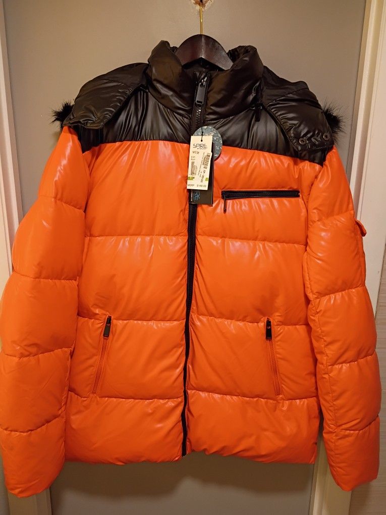 SPIRE Heavy Puffer Jacket * Orange/Black - Men's XL & 2XL