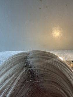 24 Inch BLONDE HUMAN HAIR BLEND WIG