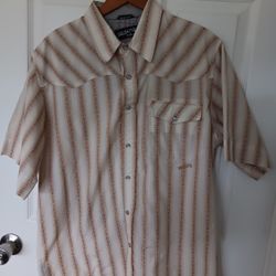 Billabong Pearl Snap Western Shirt Size Large 