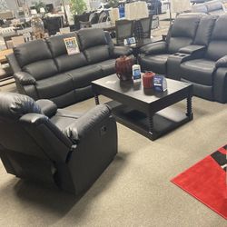Black Leather Sofa & Loveseat🖤✴️ $1499