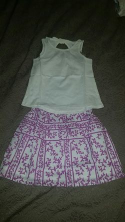 New Size 5T S Small girls Crazy 8 two-piece Summer Set tank top and skirt size 5/6 nwt