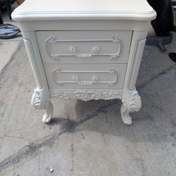 White Night Stand End Table Wood Heavy Duty New French Antique Look