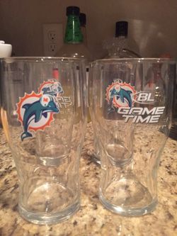 Miami Dolphins/ BL Game Time Pint Glasses