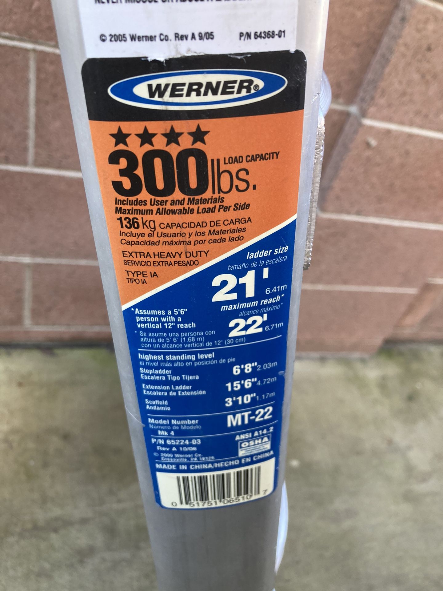 Werner Ladder 🪜 Multi Position Extensión 21’