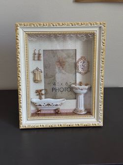 Vintage bathroom shadow box frame