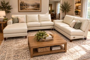 leather sectional with chase