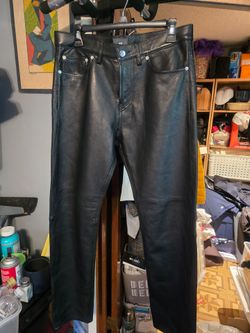 Men genuine leather pants