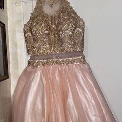 Blush Pink And Gold Dress