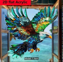 Freedom's Flight Stained-Glass Bald Eagle Suncatcher