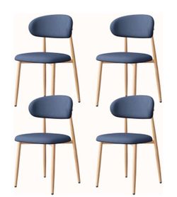 Set of 4 Upholstered Dining Chairs Set of 4 Mid-Century Modern Kitchen & Dining Room Chairs with Linen Seat and Backrest Ergonomic (Original/B