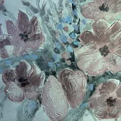 Abstract Floral Oil Painting 