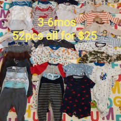 Baby Boy 3-6mos 52 Pcs:$25