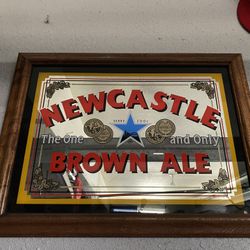 Newcastle Mirror Beer Sign Vintage 