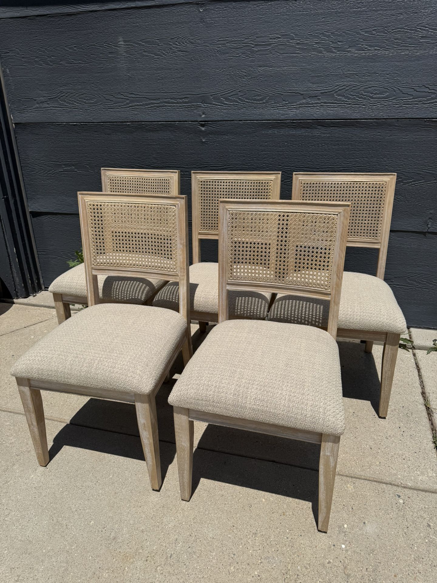 5 New Cane Back Dining Chairs