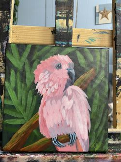 Pink Parrot Art Painting
