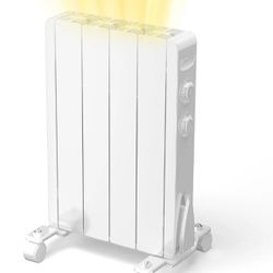 Plug-in Electric Wall Heater 800W Portable Convection Panel Heaters for Bathroom Indoor Use Knob Switch Controlled Electric Heater Energy Efficient