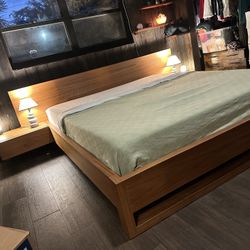 Modloft Wood California King Bed And 10” Mattress