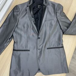 Bar III 3 Men’s Suit Tuxedo Jacket Metallic Silver