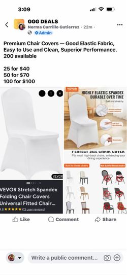 VEVOR White Spandex Stretch Chair Covers