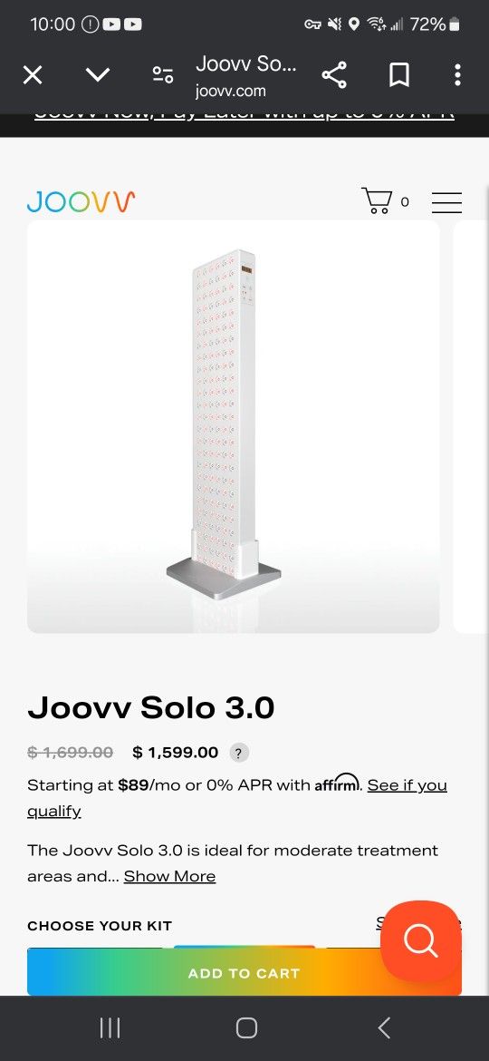 Joovv Solo 3.0 Full Body Red Light Therapy