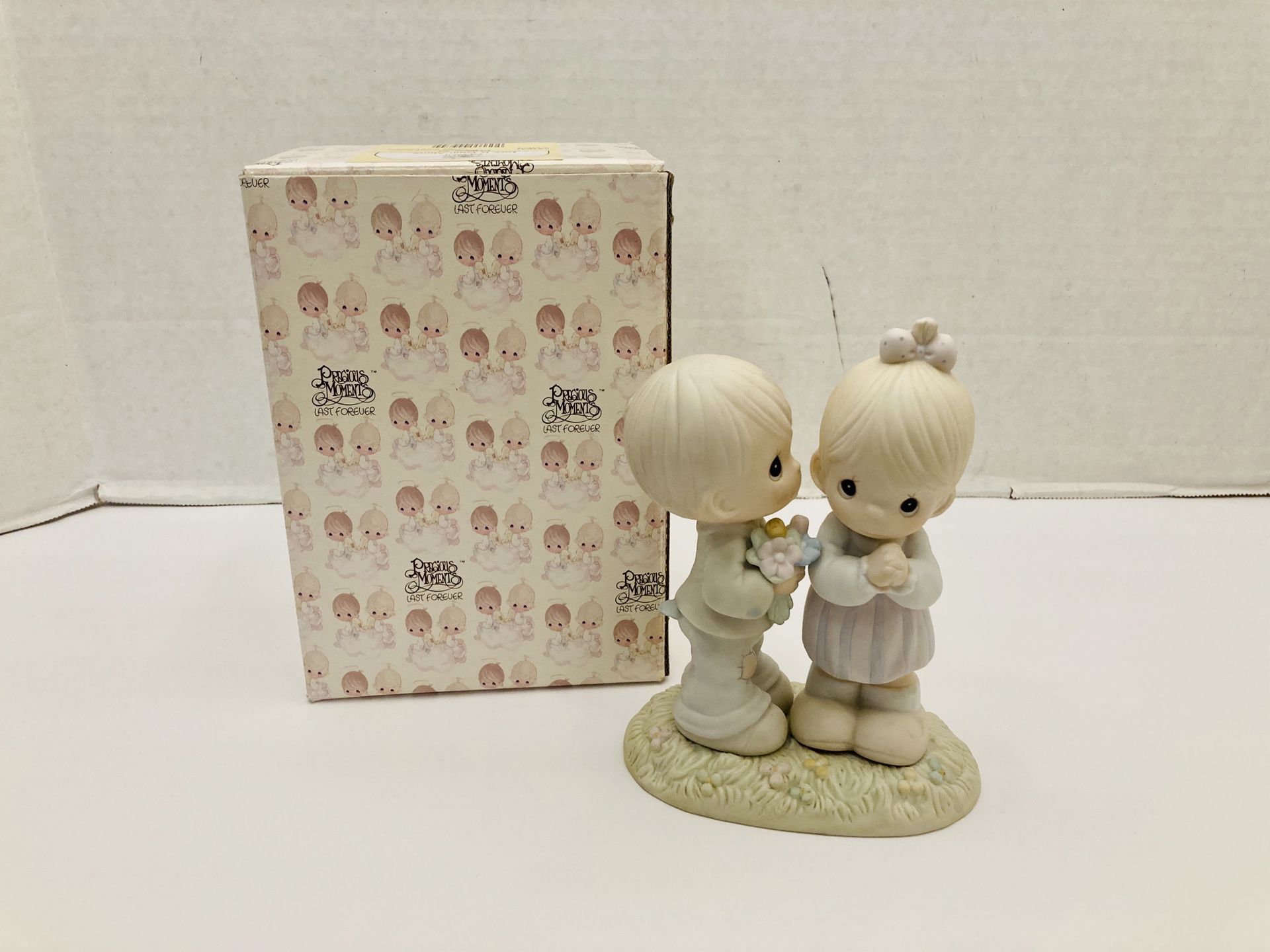 Vintage Adorable Precious Moments Love Is From Above #521841. 1989 Samuel J. Butcher by Enesco Porcelain Figurine