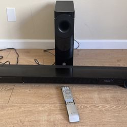 The Yamaha YSP-CU3300 Sound Projector is a high-quality audio device that combines an integrated amplifier and subwoofer in one sleek unit. With multi