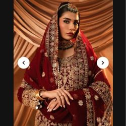 BRIDAL RED GHARARA - HASEENA BRAND - SIZE SMALL