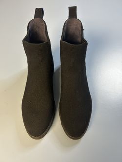 Rothy's Black Knit Chelsea Ankle Boots, Pull-On, Round Toe, Rubber Sole