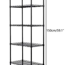 
Black 5-Tier Heavy Duty Steel Freestanding Garage Storage Shelving Unit 
