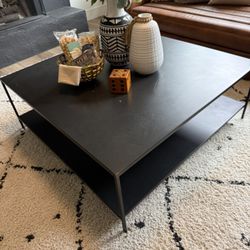 Metal Black Square Coffee Table