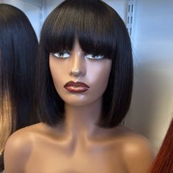 Yaki Straight Bang Bob Wig 