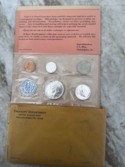1964 US Mint Silver Proof Set in Original Flat Package Cello Coins