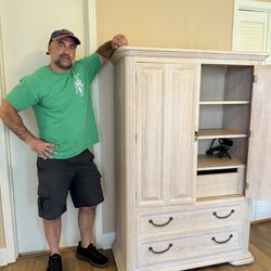 CAN DELIVER! Solid Sturdy Armoire for Clothing! Has Adjustable Shelves For A Media Cabinet Tv. 