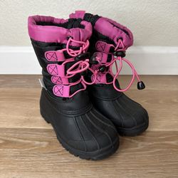 Lilly of New York Girls Toddler Pink Elastic Lace Up Winter Snow Boots, Size 7
