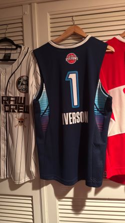 Allen Iverson Pistons All Star Jersey Mitchell and Ness
