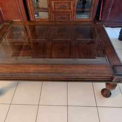Wood Table With Glass