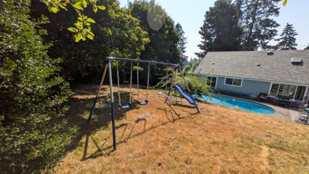 Metal Swing Set with Slide and Glider