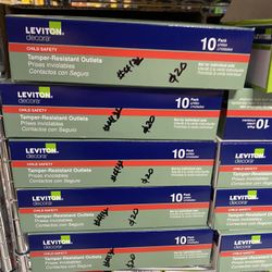 Leviton Decora Tamper Resistance Outlets 10pcs